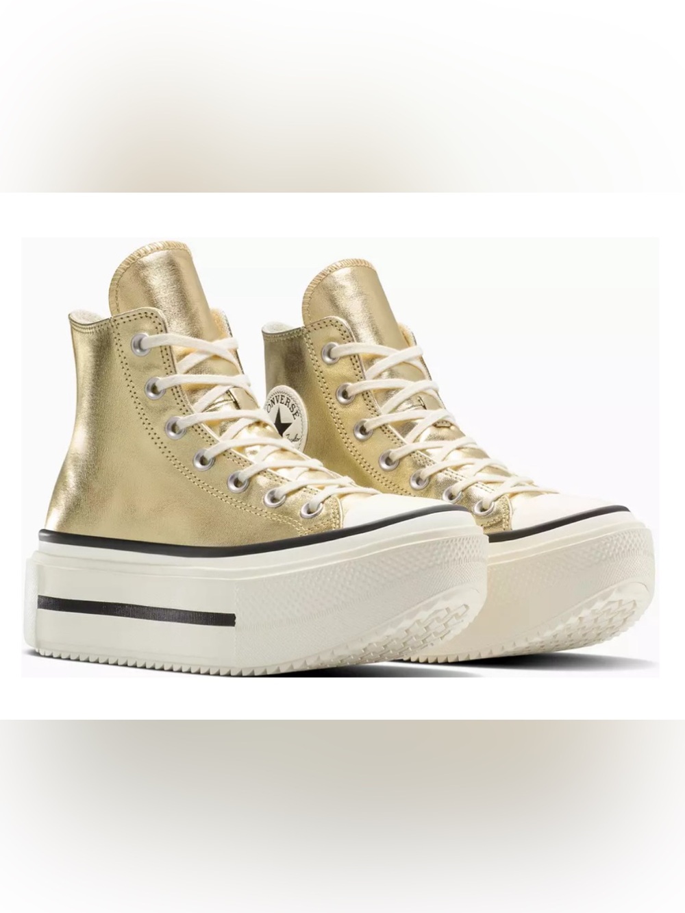 Converse Metallic Gold Platform Sneakers - Picture 2 of 9